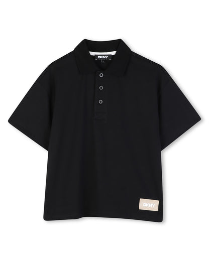 DKNY Black Heavy Jersey Polo Shirt