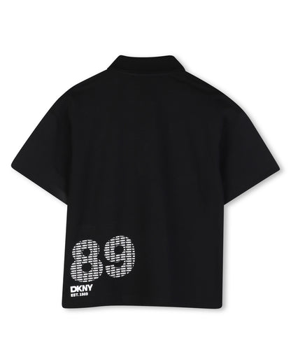 DKNY Black Heavy Jersey Polo Shirt