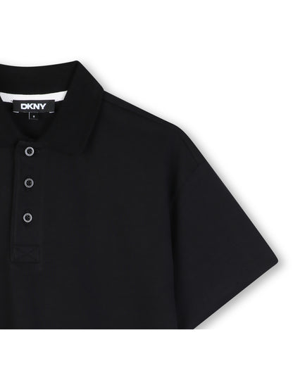 DKNY Black Heavy Jersey Polo Shirt
