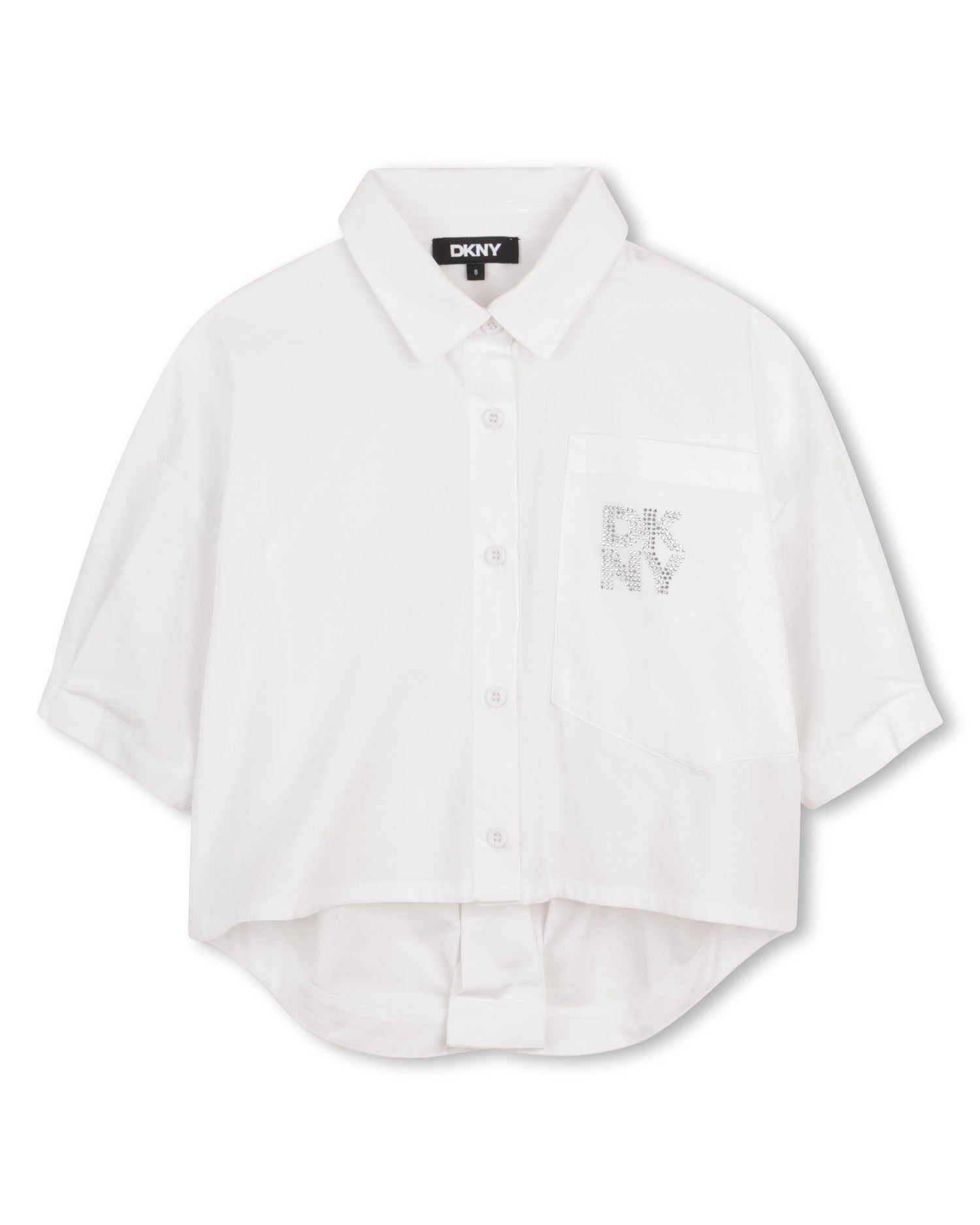 DKNY White Mini-Me Cotton Poplin Shirt