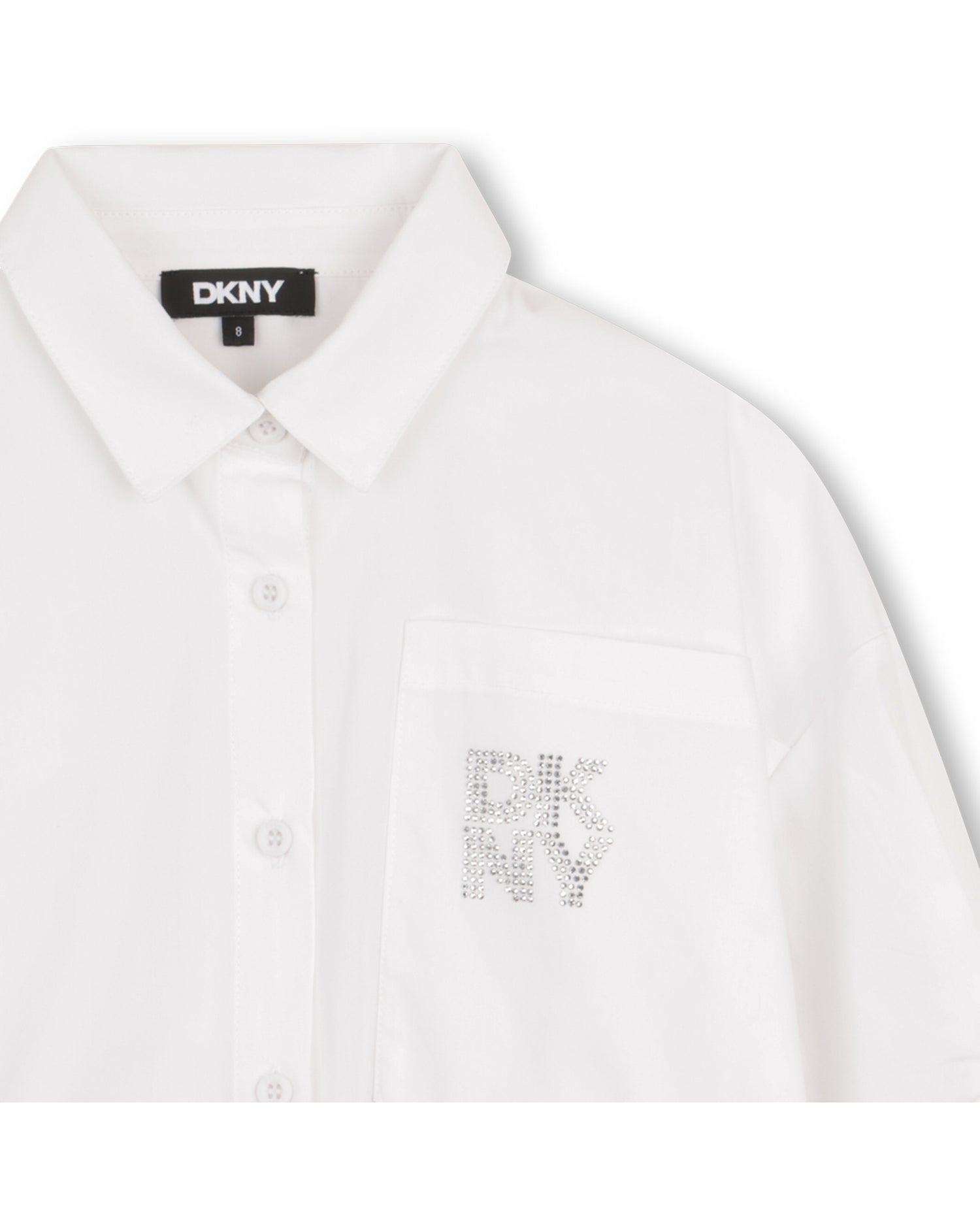 DKNY White Mini-Me Cotton Poplin Shirt