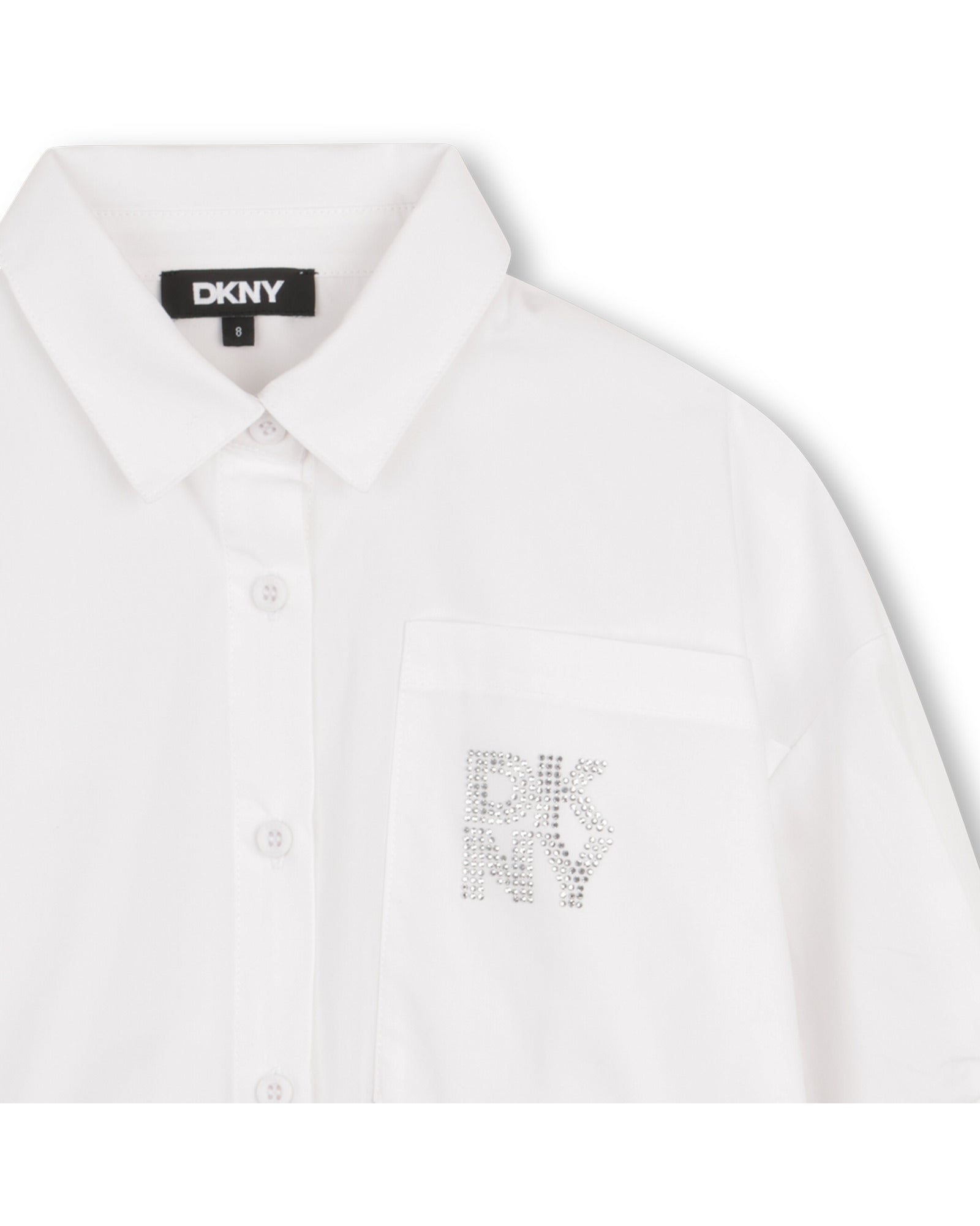 DKNY White Mini-Me Cotton Poplin Shirt