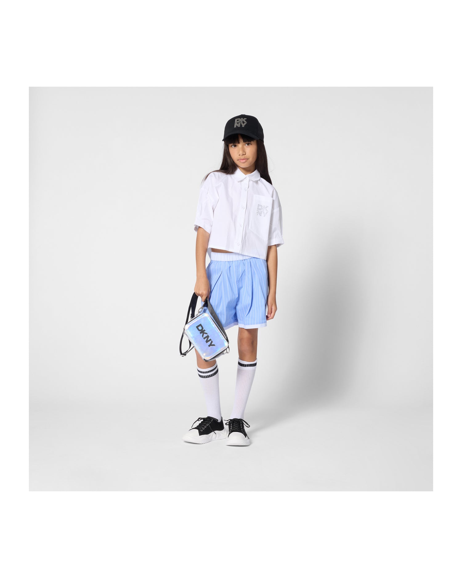 DKNY White Mini-Me Cotton Poplin Shirt