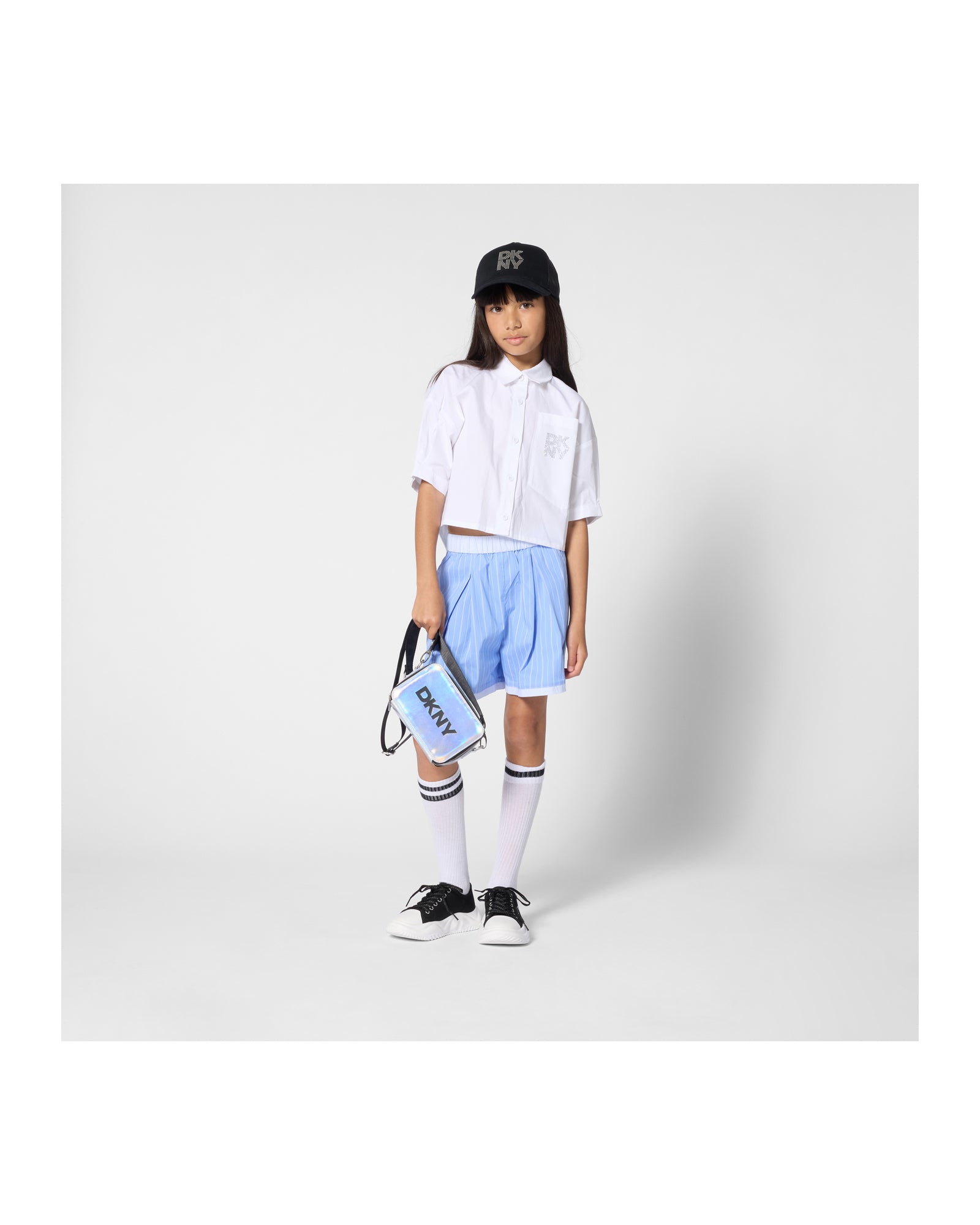 DKNY White Mini-Me Cotton Poplin Shirt
