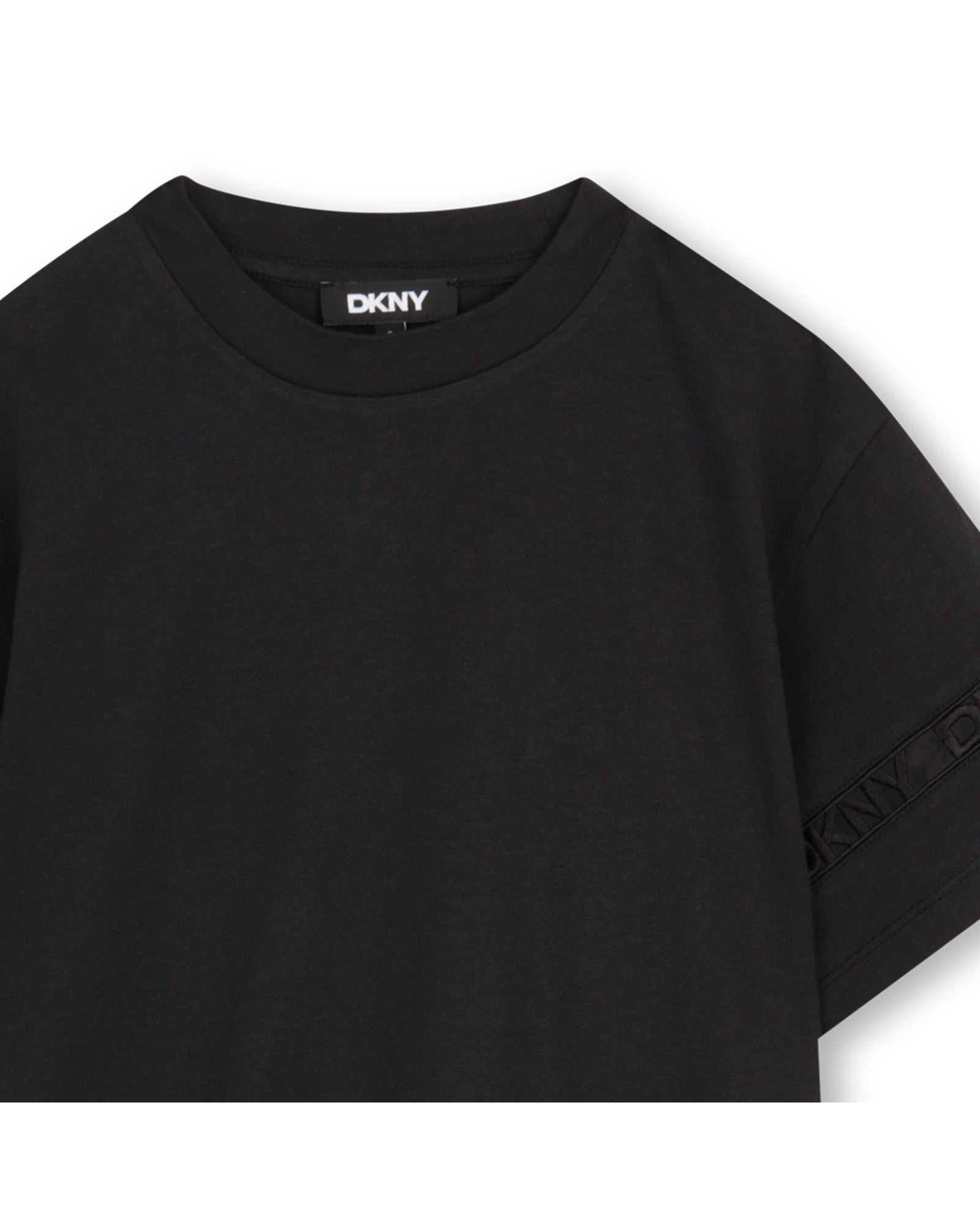 DKNY Black T-Shirt Dress in Jersey Once Child and Teen DKNY Black T-Shirt Dress in Jersey Once Child and Teen