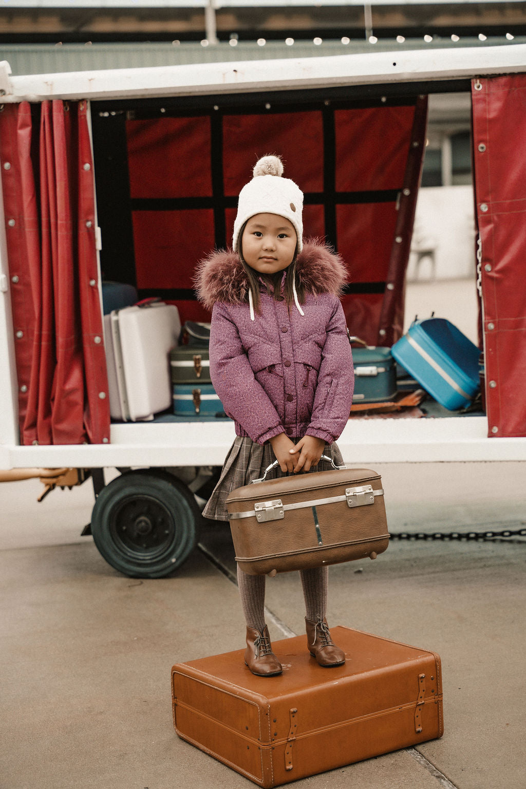 IBIS Girls Burgundy Peplum Coat