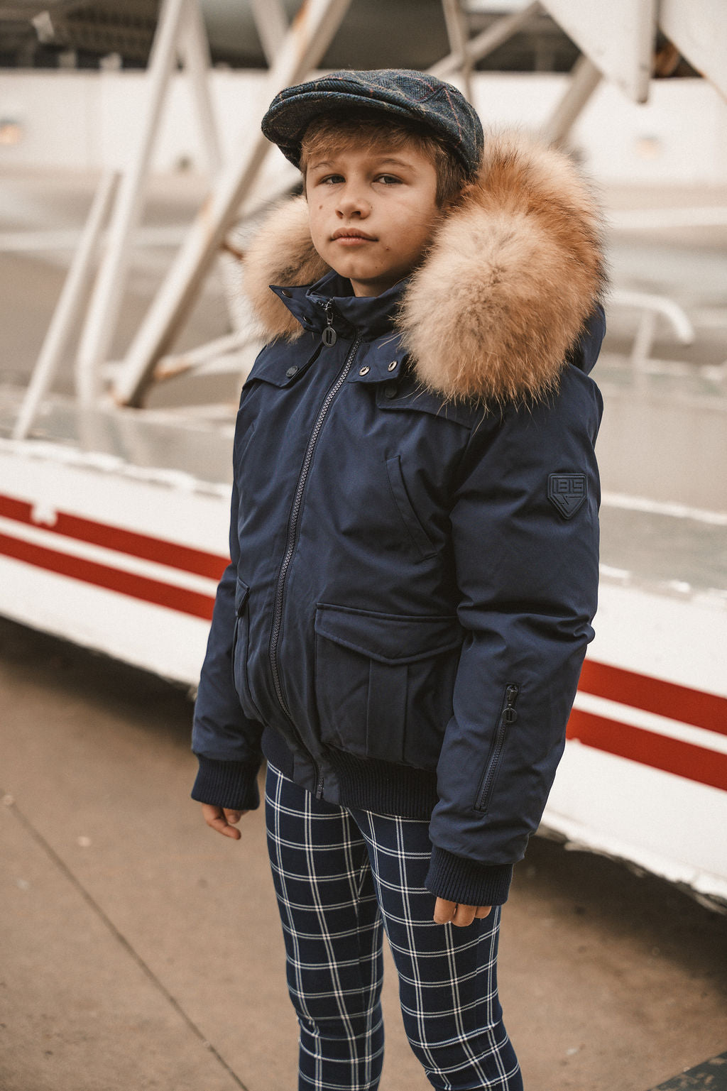 IBIS Boys Navy Bomber With Shoulder Flaps
