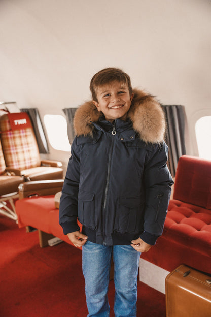 IBIS Boys Navy Bomber With Shoulder Flaps