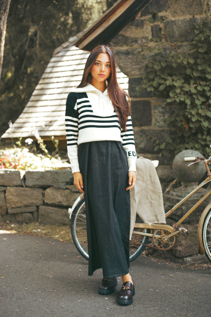 Urban Edge Striped Half Zip Sweater