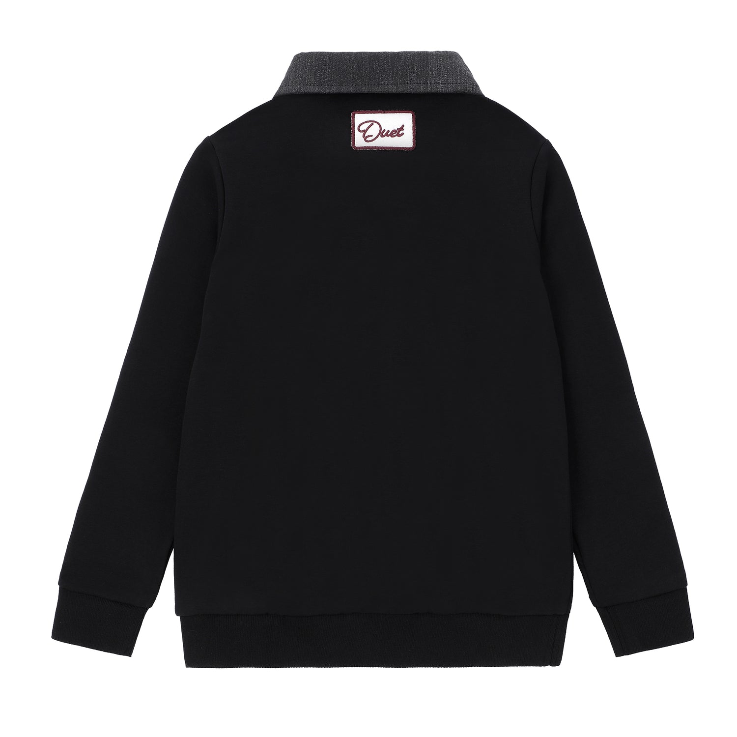 Boys Black/Pink Horse Polo with Black Denim Collar