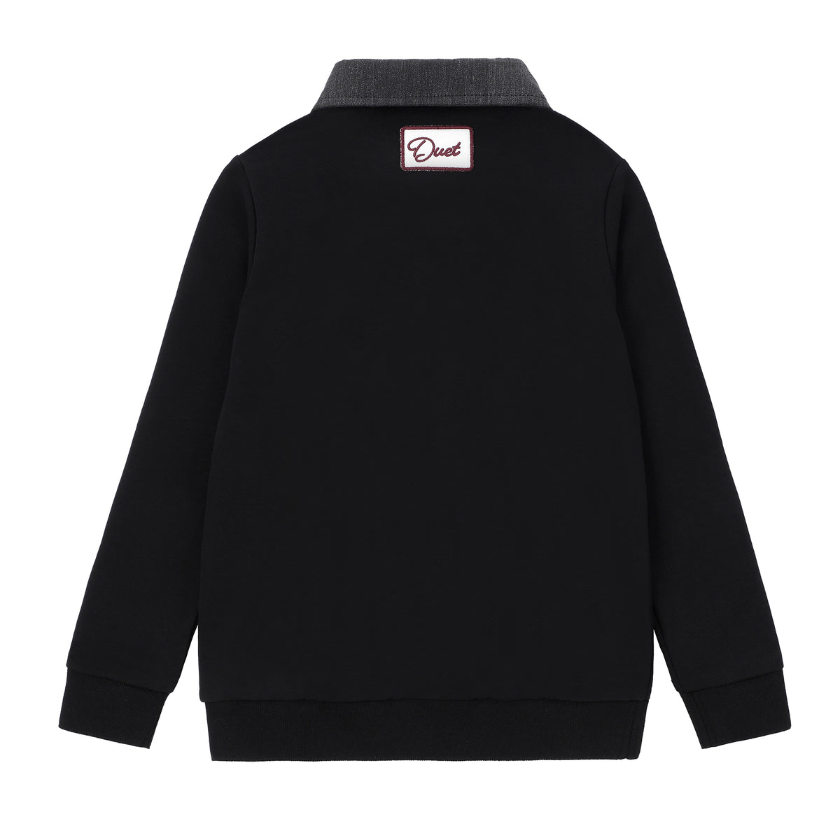 Boys Black/Pink Horse Polo with Black Denim Collar