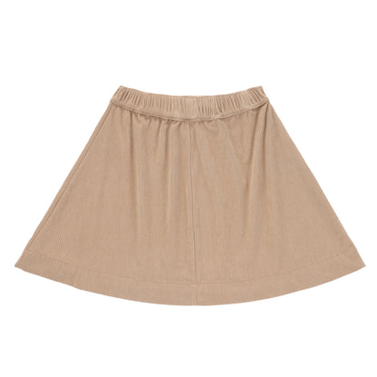 Duet Girls Cognac Soft Pleated Short Skirt