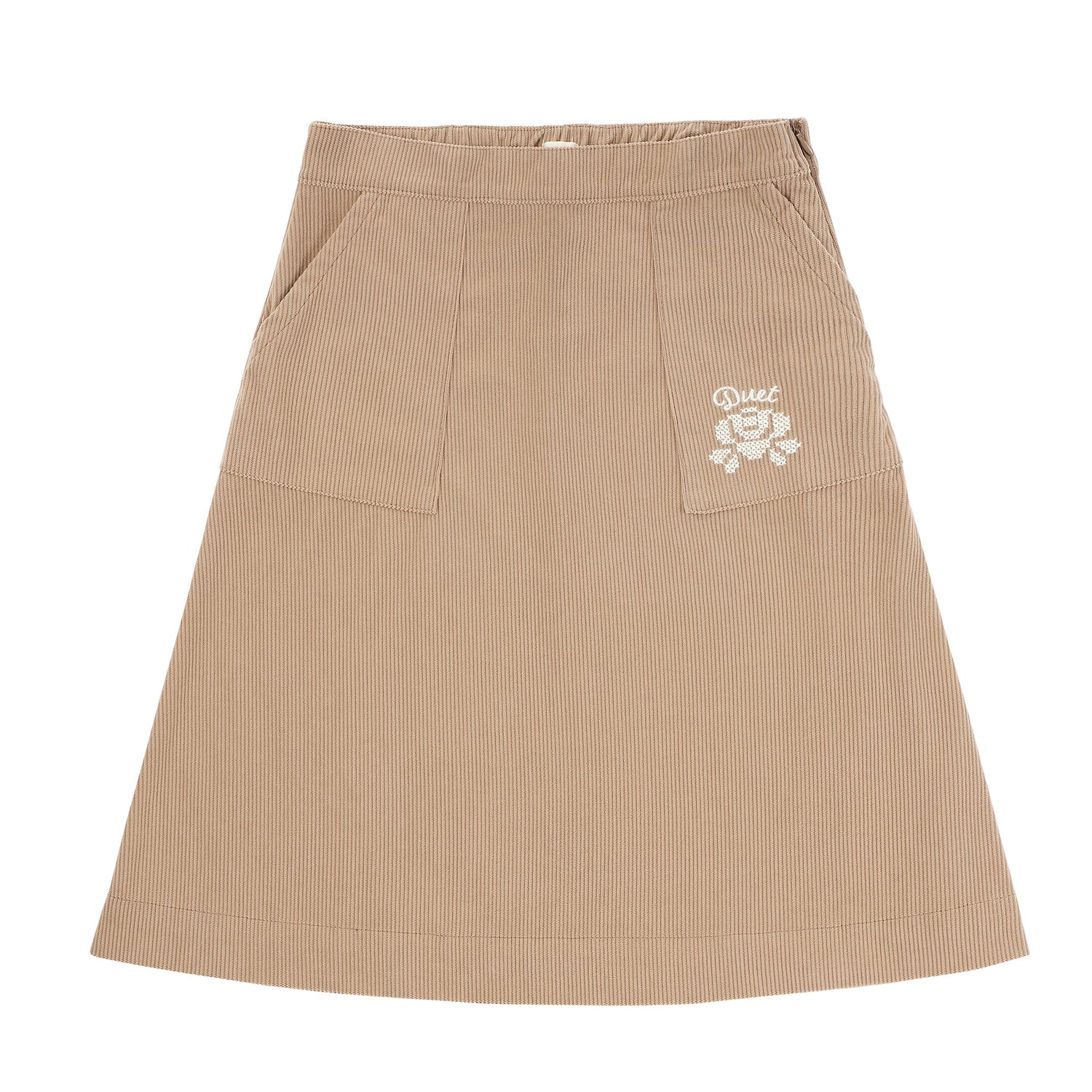 Duet Cognac Side Pocket Short Skirt