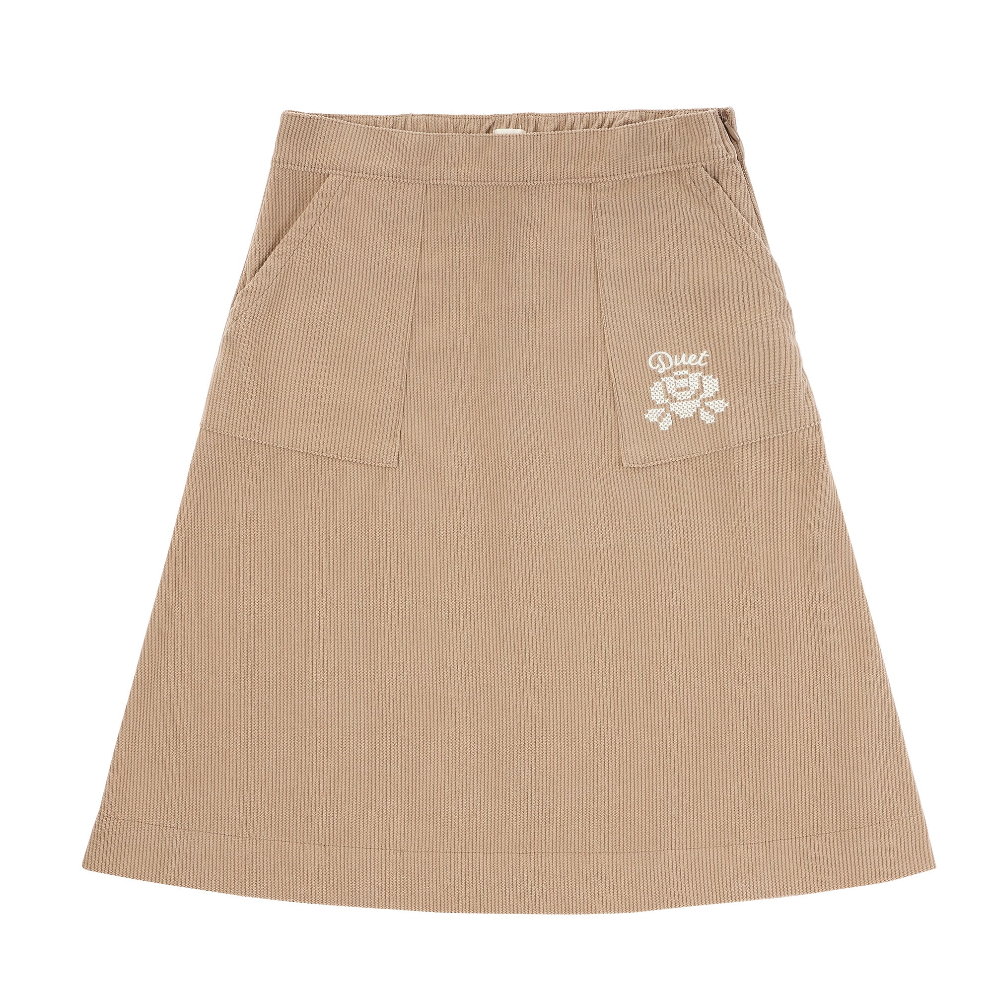 Duet Cognac Side Pocket Short Skirt