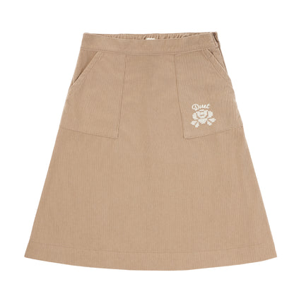 Duet Cognac Side Pocket Short Skirt