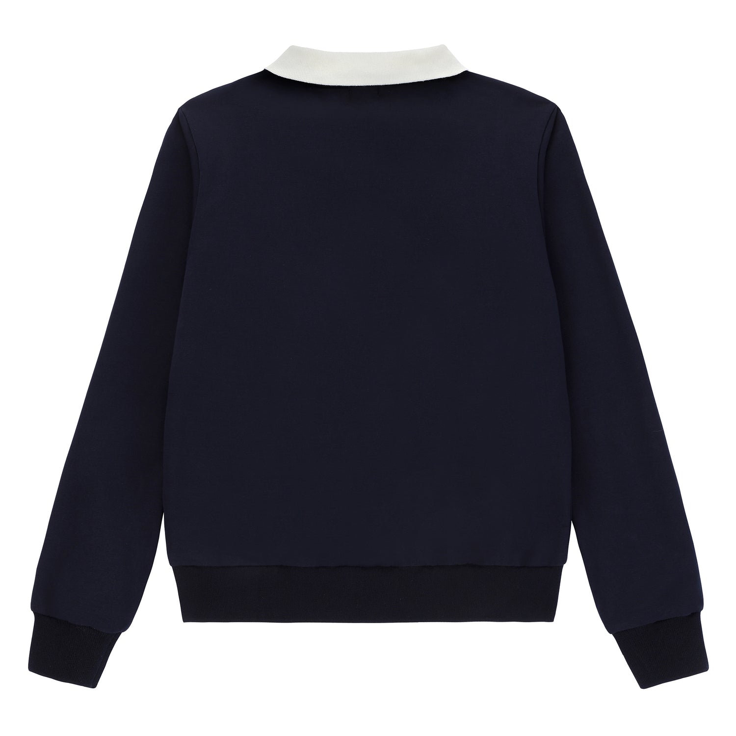 Duet Denim Cherry White Collared Sweatshirt
