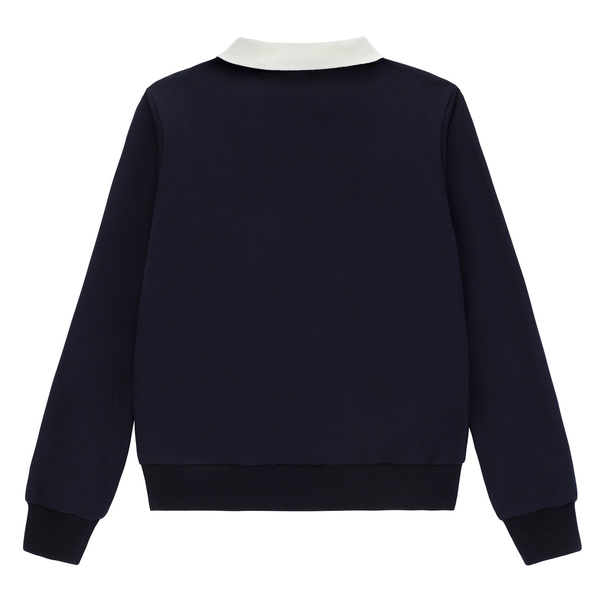 Duet Denim Cherry White Collared Sweatshirt