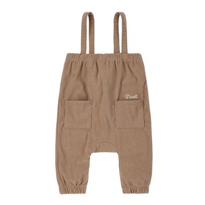 Baby Cognac Romper with Front Pockets