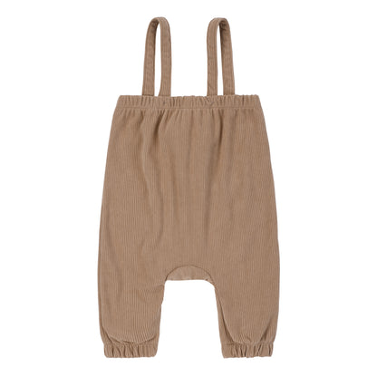 Baby Cognac Romper with Front Pockets
