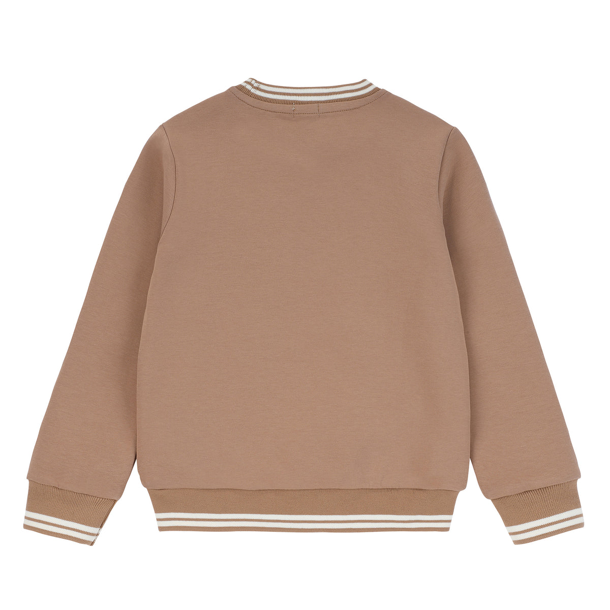 Duet Boys Cognac Front Emblem Sweatshirt with Tan &amp; White Stitching