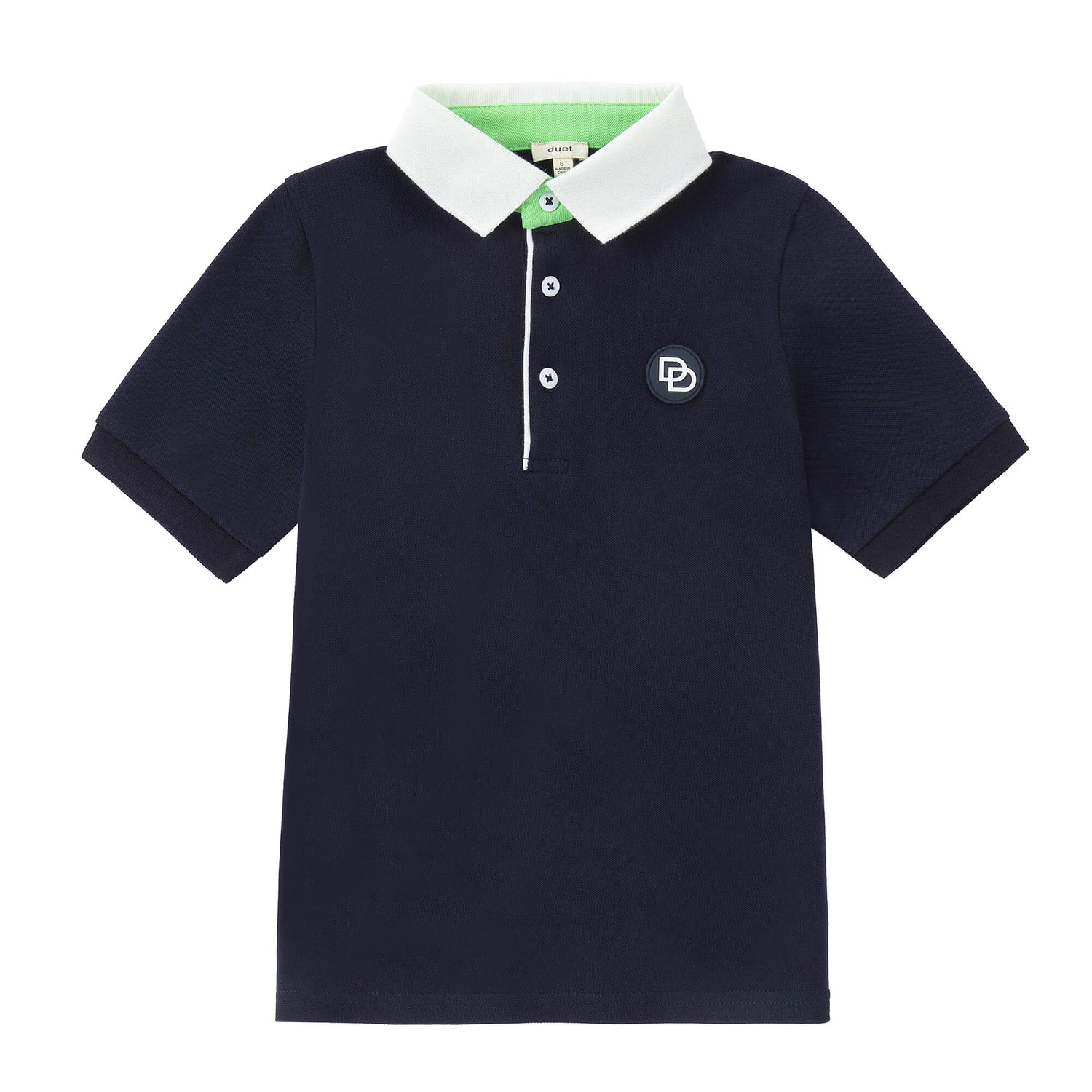 Boys Navy Polo with White Collar