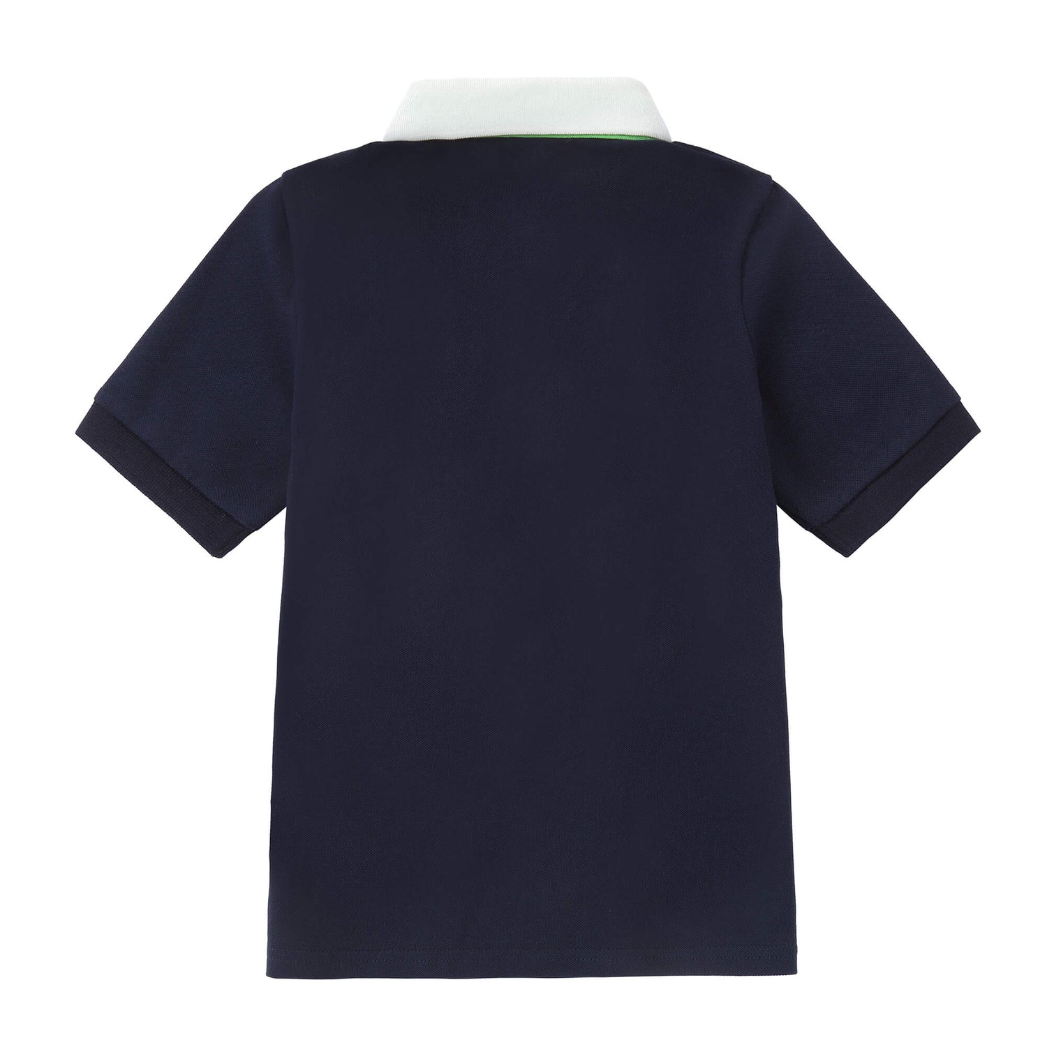 Boys Navy Polo with White Collar