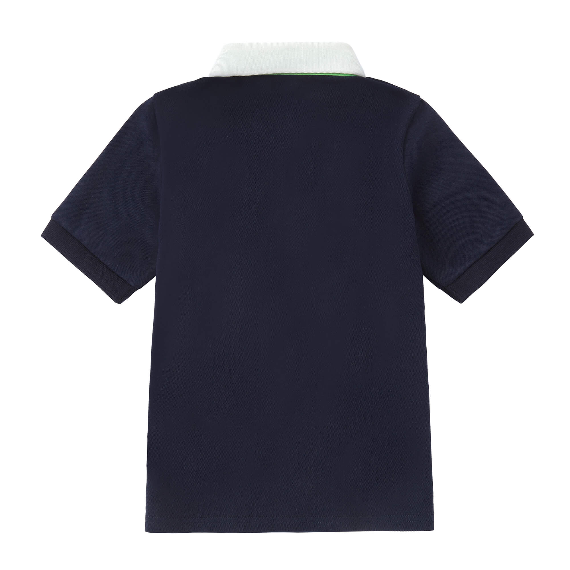 Boys Navy Polo with White Collar