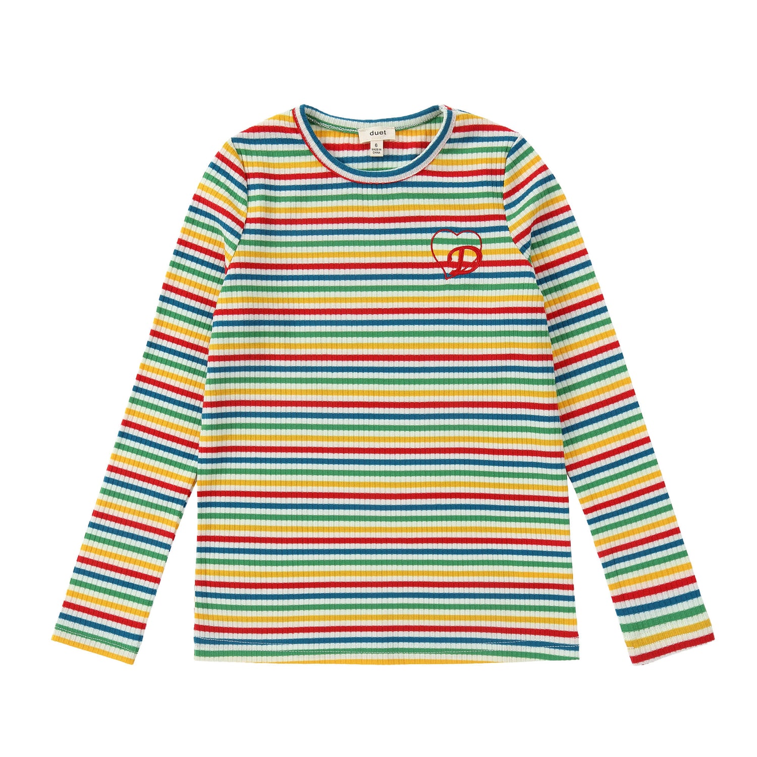Duet Girls Rainbow Stripe T-Shirt