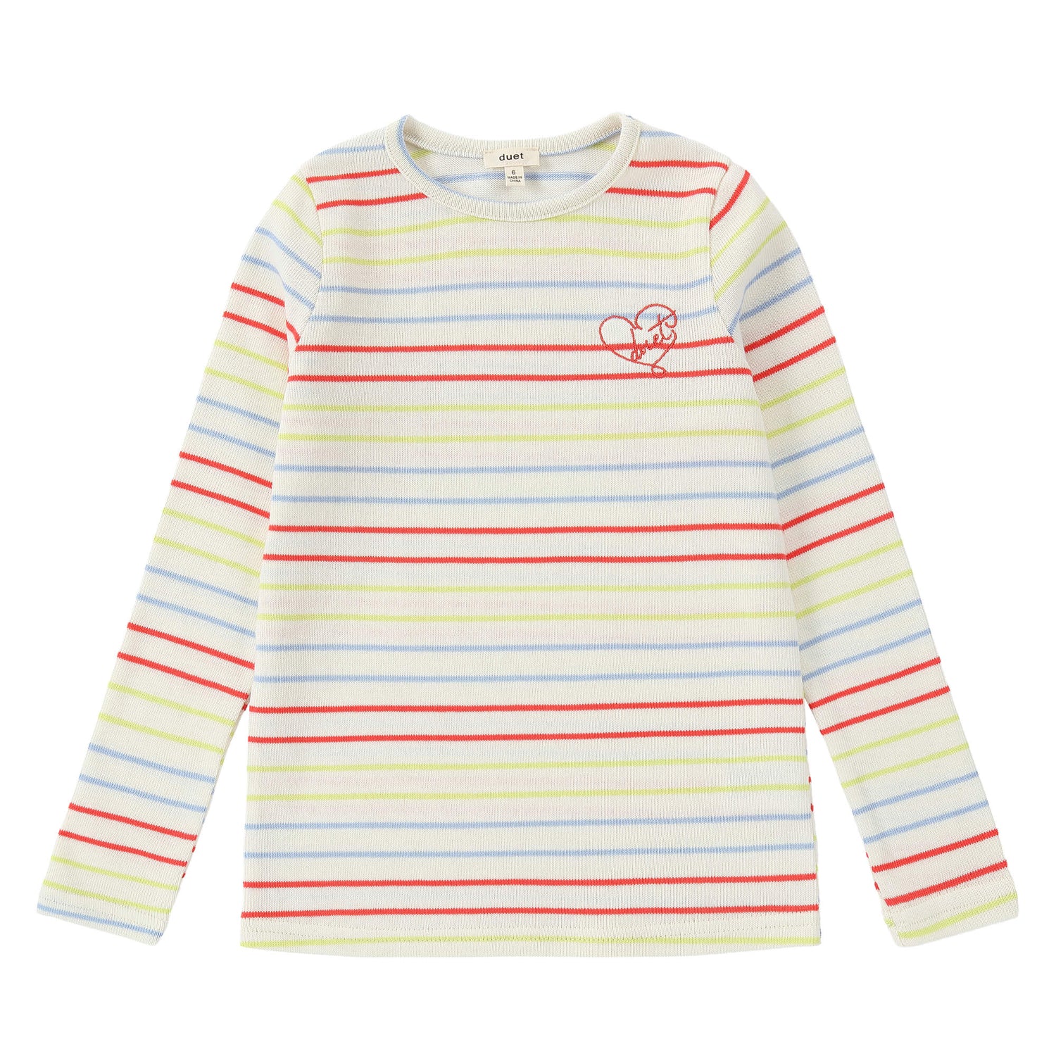 Duet Girls Ivory Striped T-Shirt