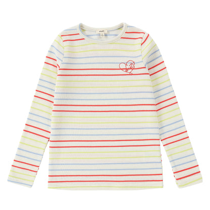 Duet Girls Ivory Striped T-Shirt