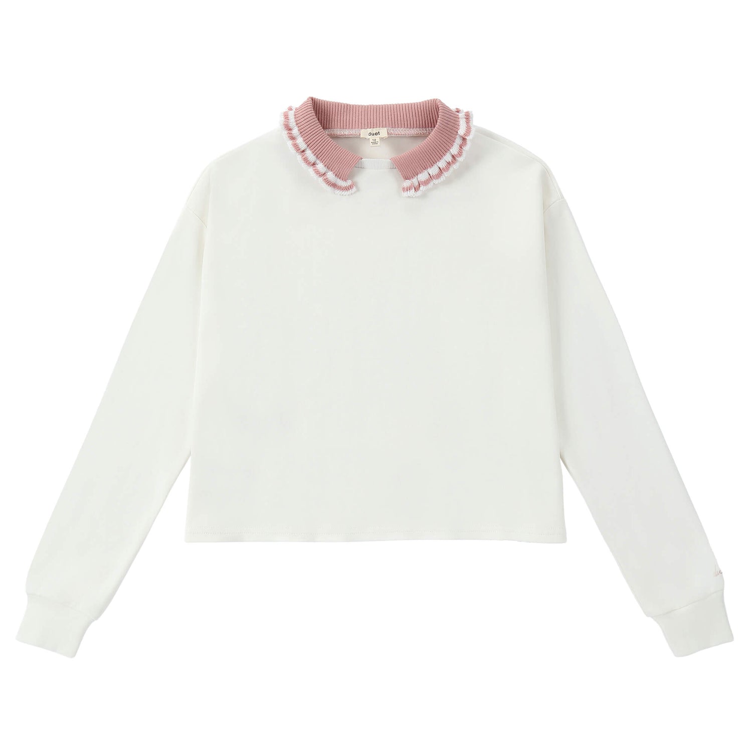 Duet Girls Ivory Collared Sweater