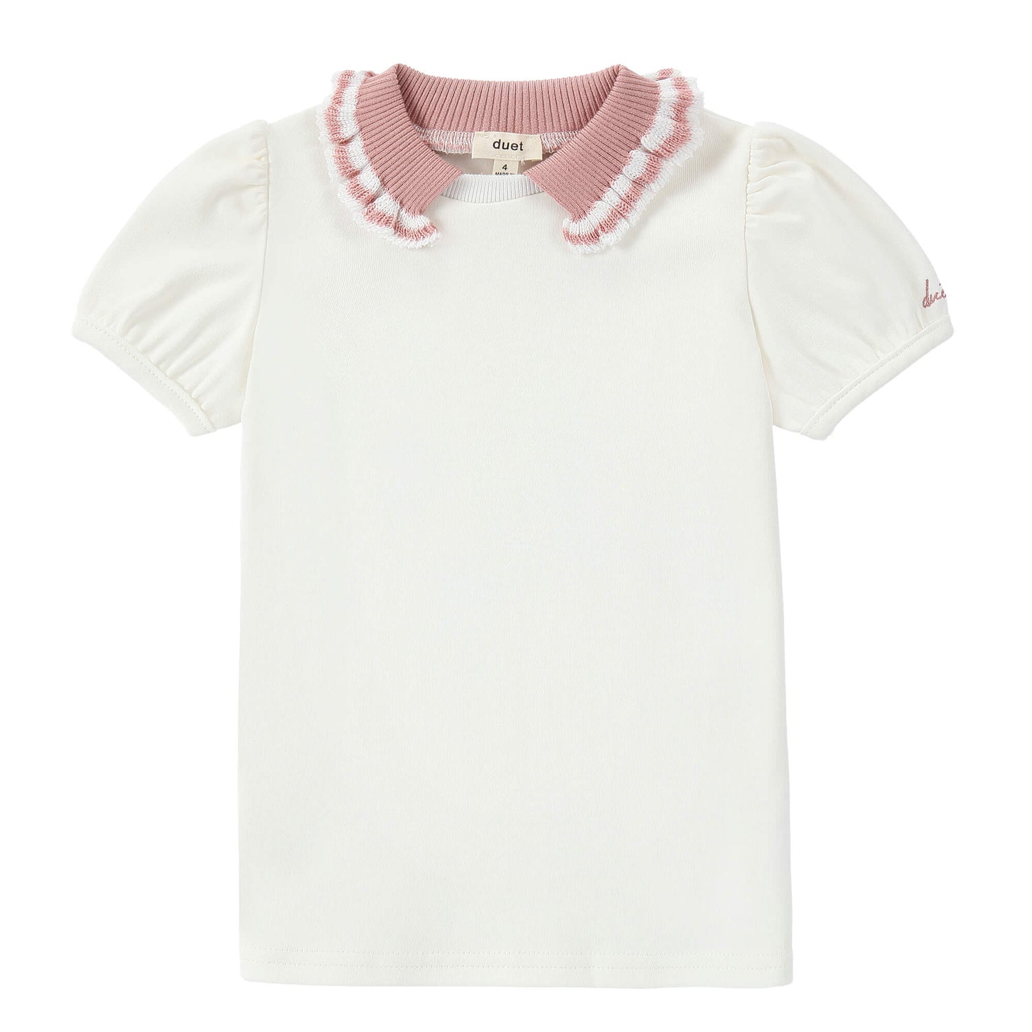 Duet Girls Ivory Collared T-Shirt