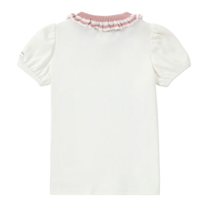 Duet Girls Ivory Collared T-Shirt