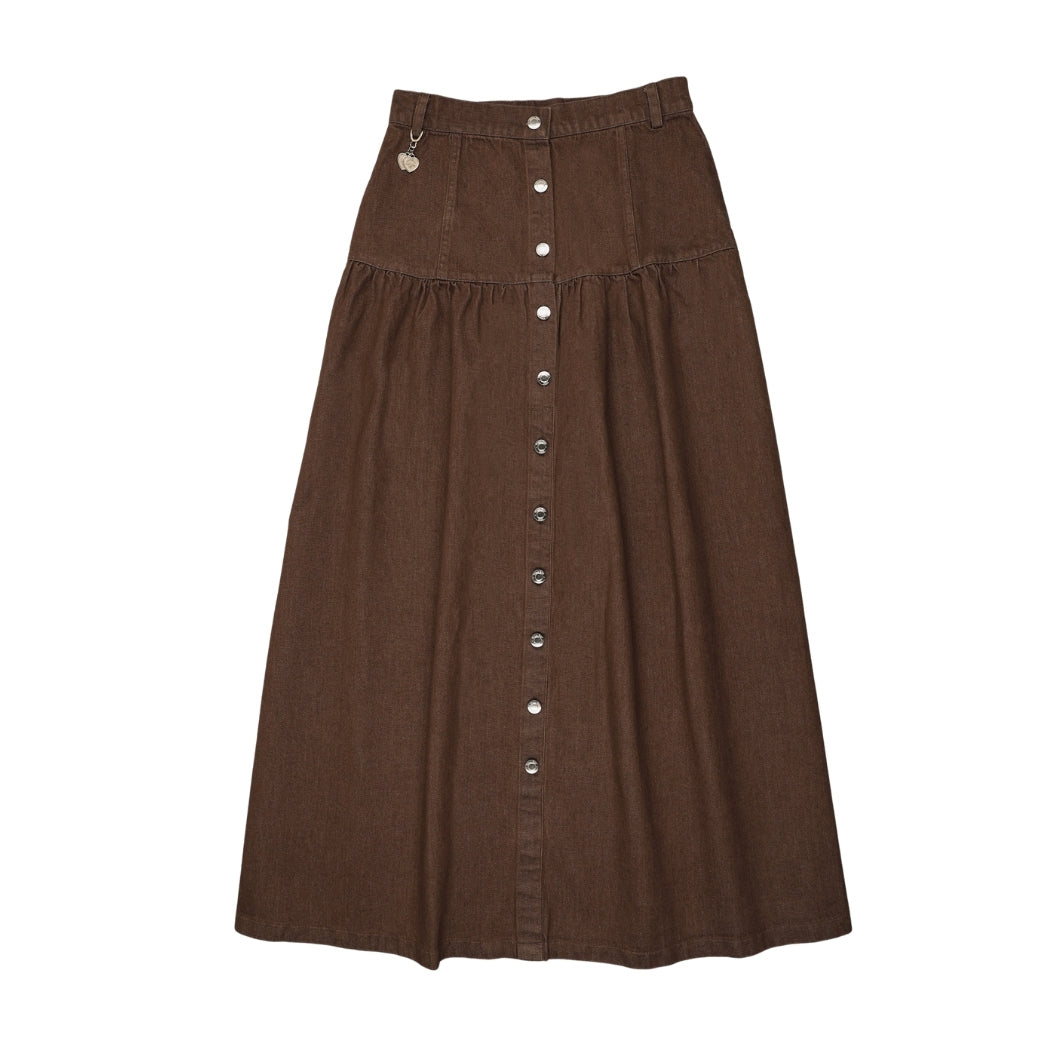 Urban Edge Teens Brown Denim Dropwaist Skirt