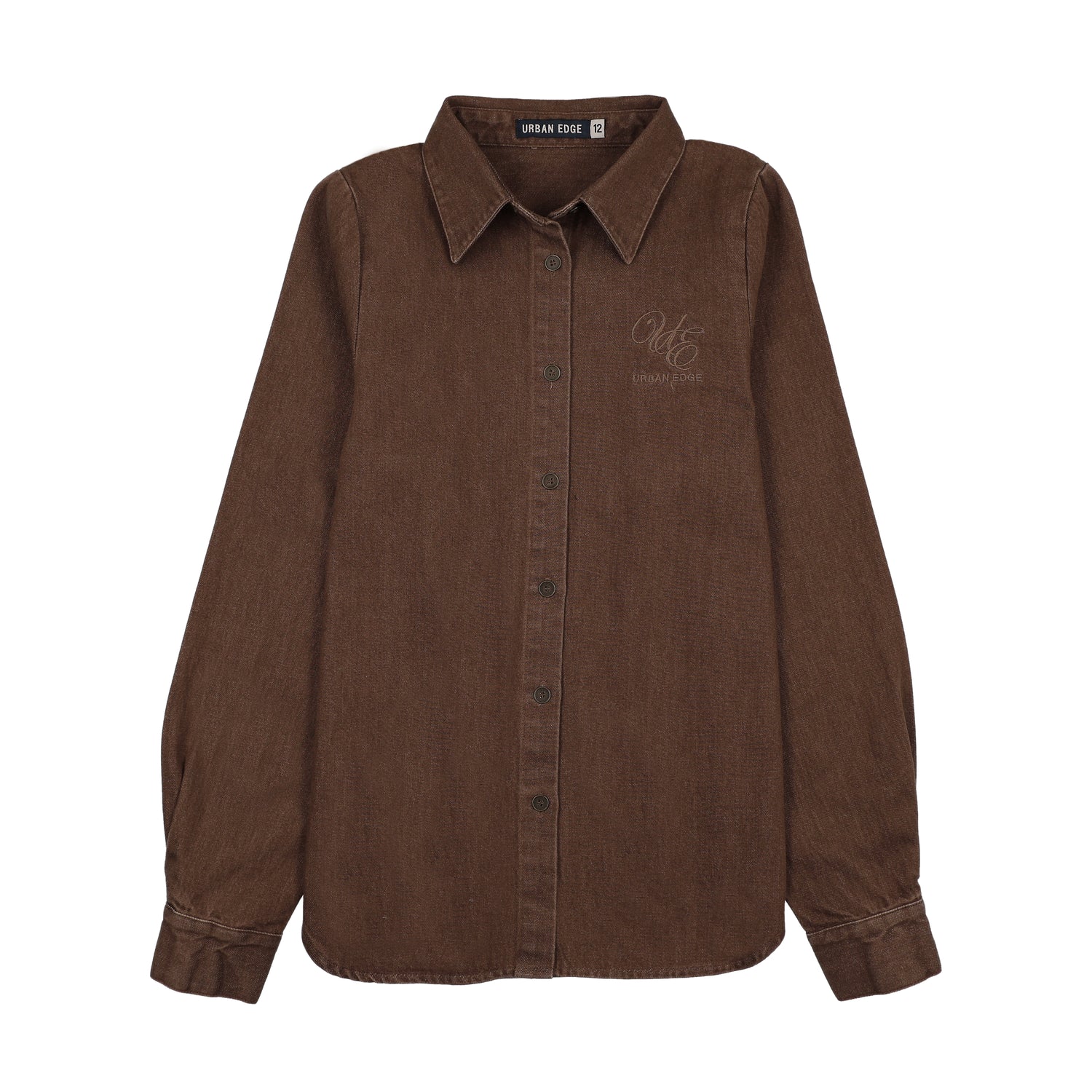 Urban Edge Teens Brown Denim Shirt