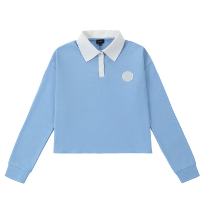 Eleve Blue Cropped Polo