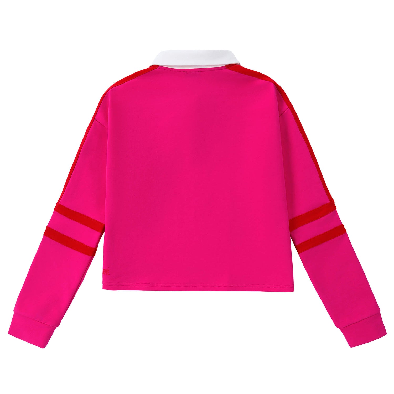 Eleve Hot Pink Cropped Polo with Red &amp; White Trim