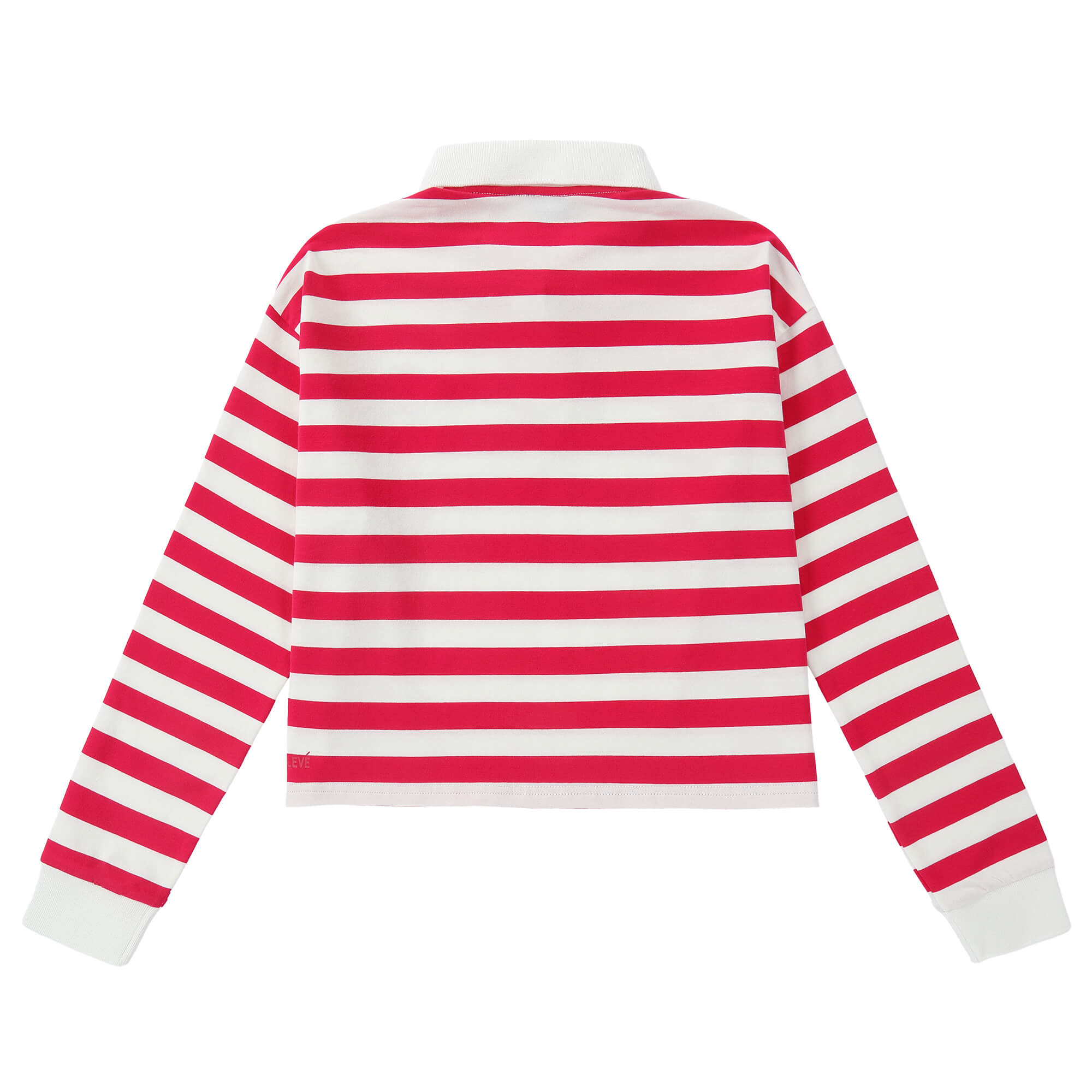Eleve Hot Pink Stripe Cropped Polo
