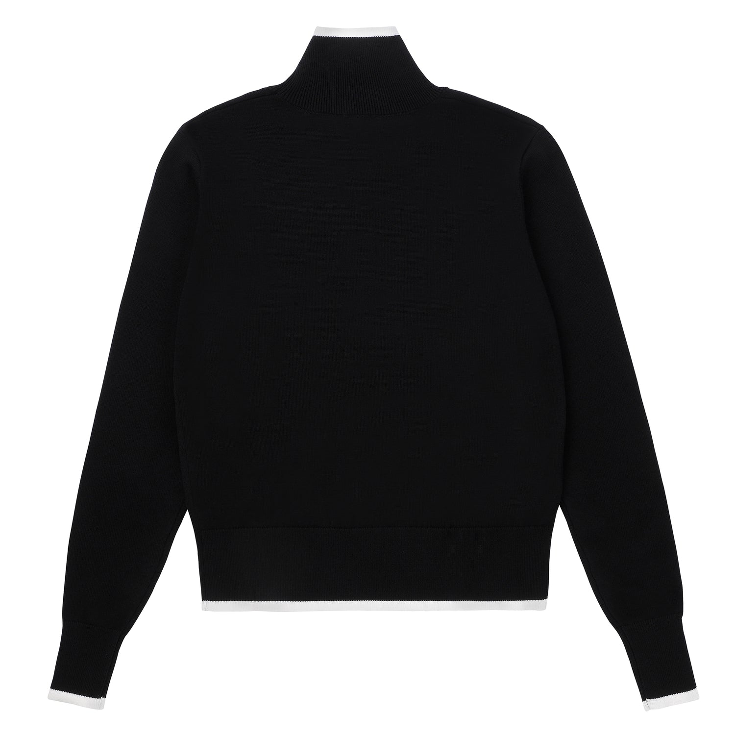 Eleve Teens Black Chest Logo Knit Sweater with Black/White Stitching