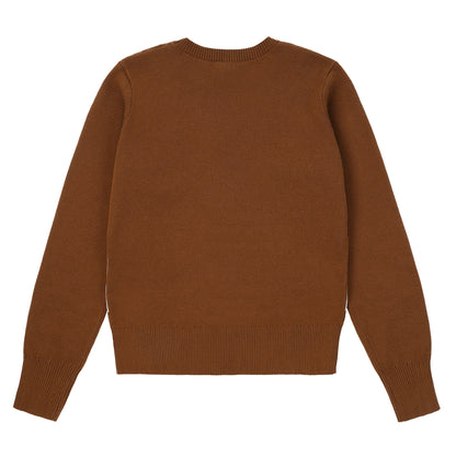 Eleve Teens Cognac Swans Knit Sweater