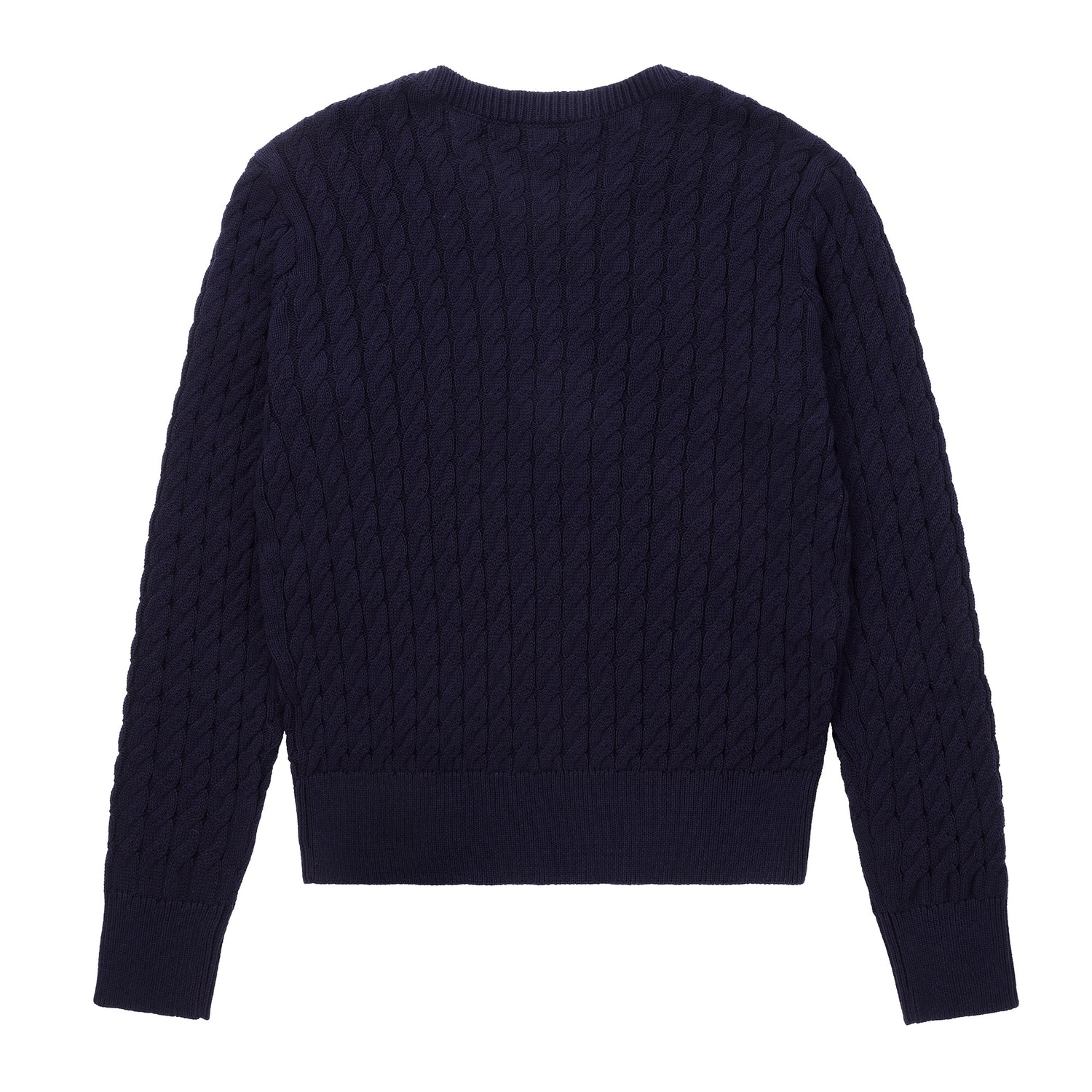 Eleve Teens Navy Knit Sweater with Black Emblem