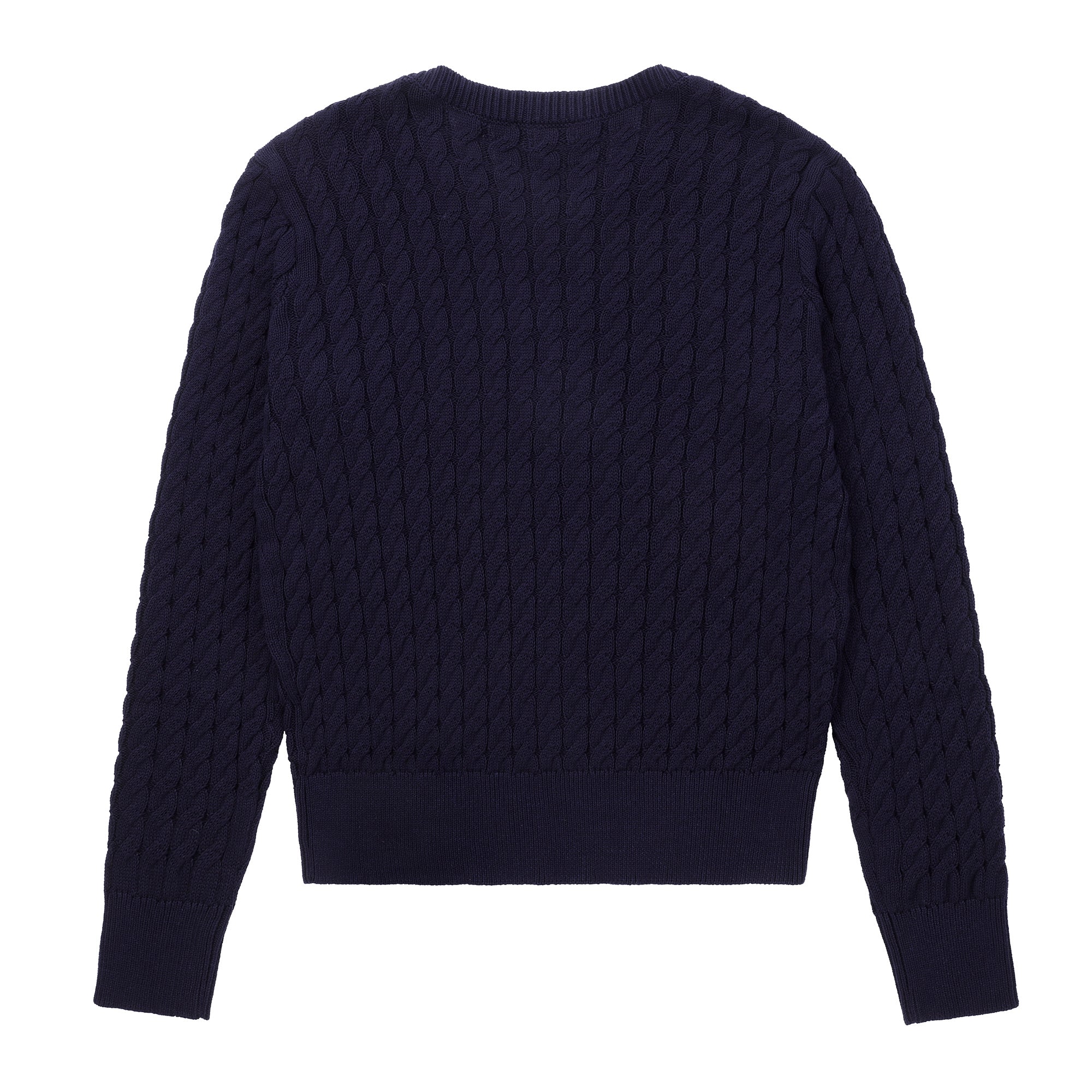 Eleve Teens Navy Knit Sweater with Black Emblem
