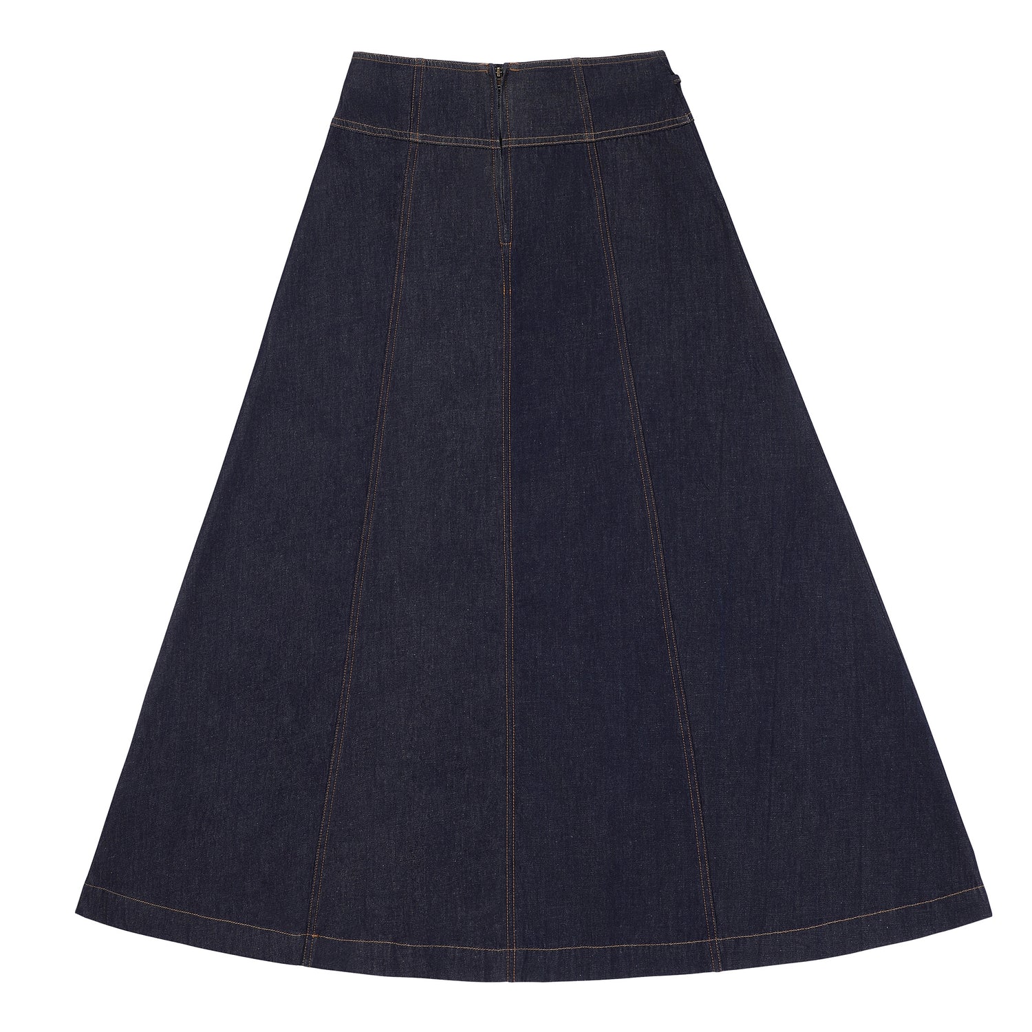 Eleve Teens Blue Denim Drop Waisted Maxi Skirt with Gold Buckles