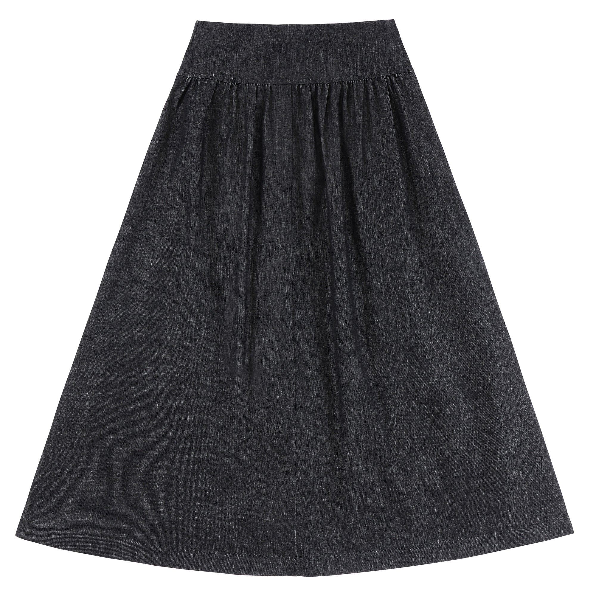 Eleve Teens Black Denim Low Waist Maxi Skirt