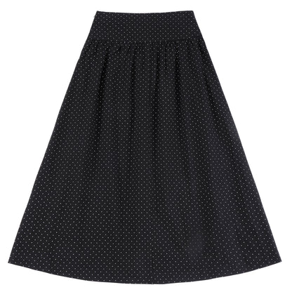 Eleve Teens Polkadot V-Cut Maxi Skirt with Detailed Pockets