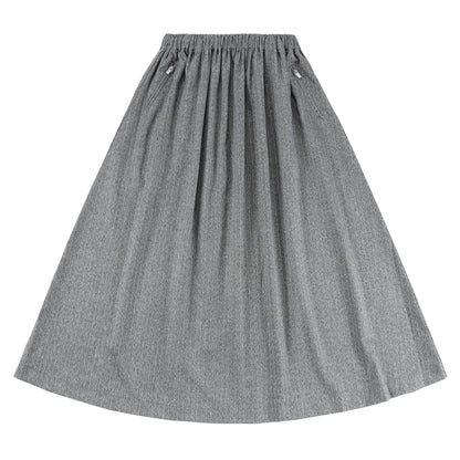 Eleve Teens Grey Pinstripe A-line Maxi Skirt