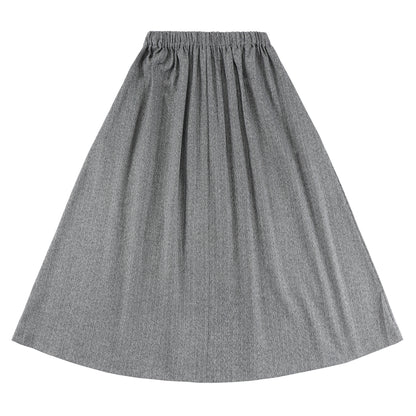 Eleve Teens Grey Pinstripe A-line Maxi Skirt