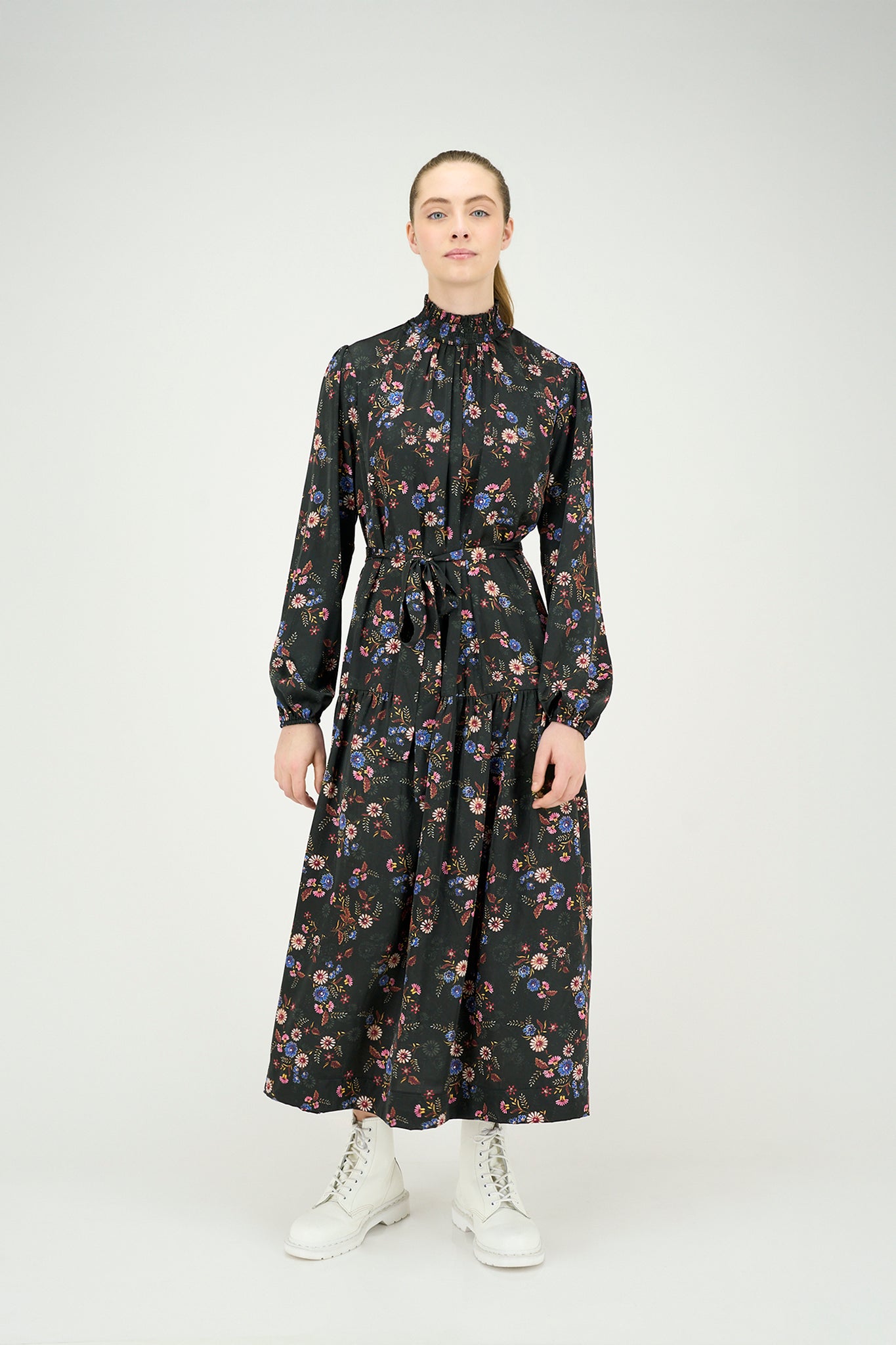 Elle Oh Elle Teens Black Flower Print Taylor Dress