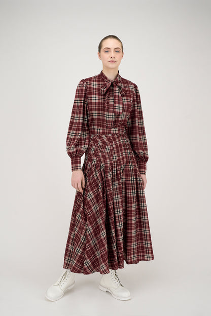 Elle Oh Elle Teens Wine Plaid Katherine Blouse