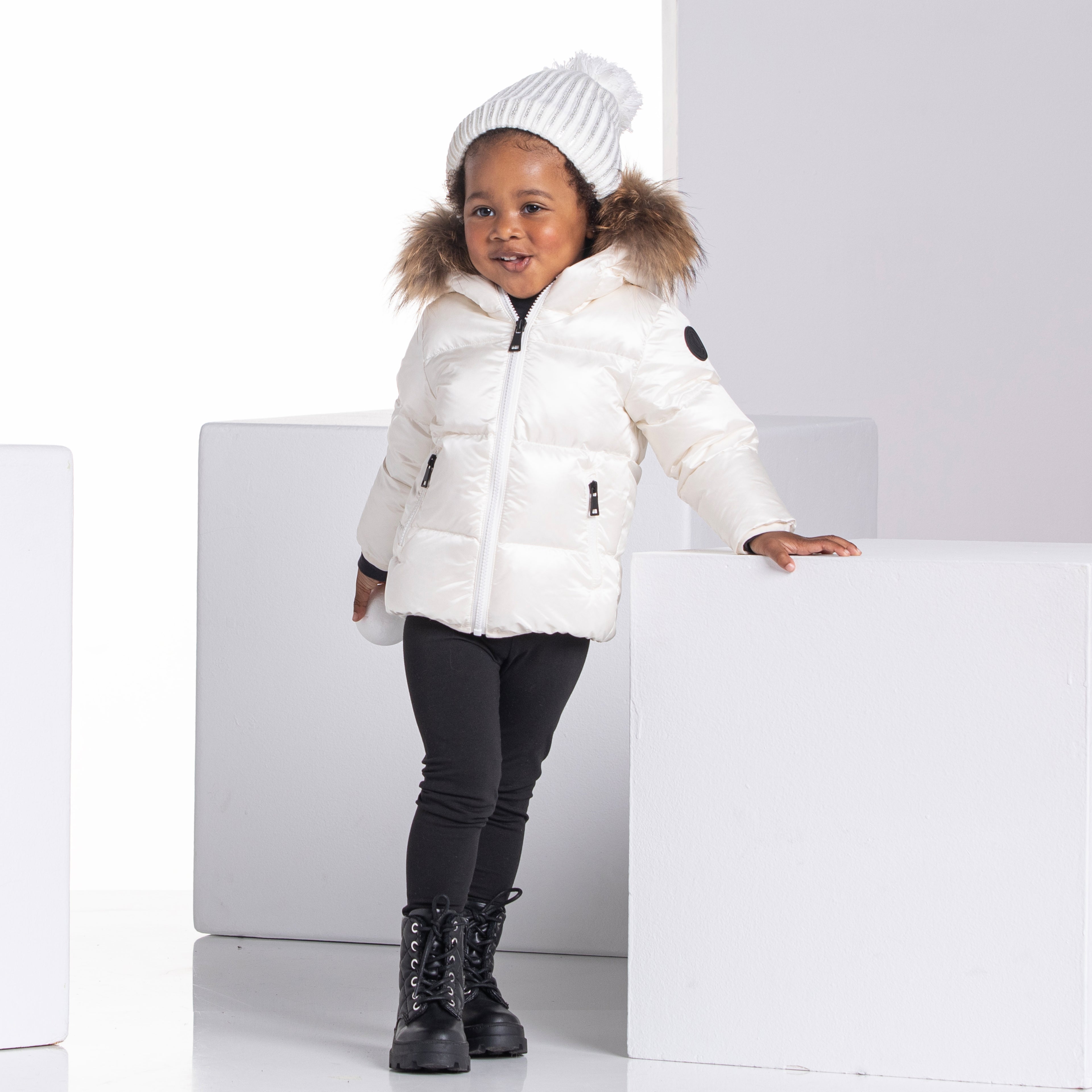 Ellabee Beige with Natural Fur Coat